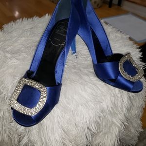 Roger Vivier royal blue satin heels